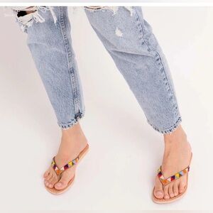 Laidback London Beaded Flip Flops